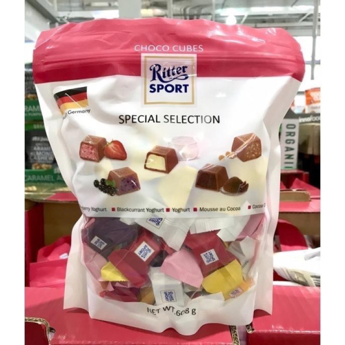 Costco好市多 Ritter SPORT 力特 巧克力口味彩色方塊 608公克 chocolate cubes