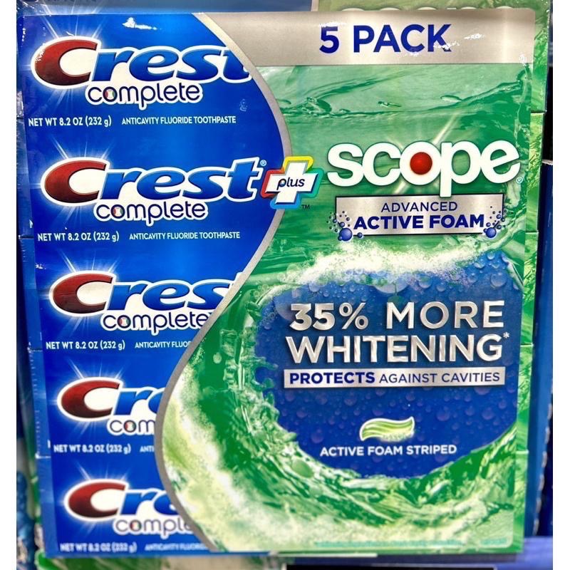 Costco好市多 Crest 全方位潔白牙膏 232公克 X 5入 whitening toothpaste 從心大賣場 💙🤍