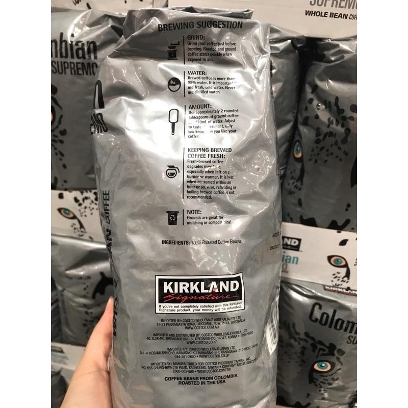 Costco好市多 KIRKLAND 科克蘭 哥倫比亞咖啡豆 1.36kg-細節圖3