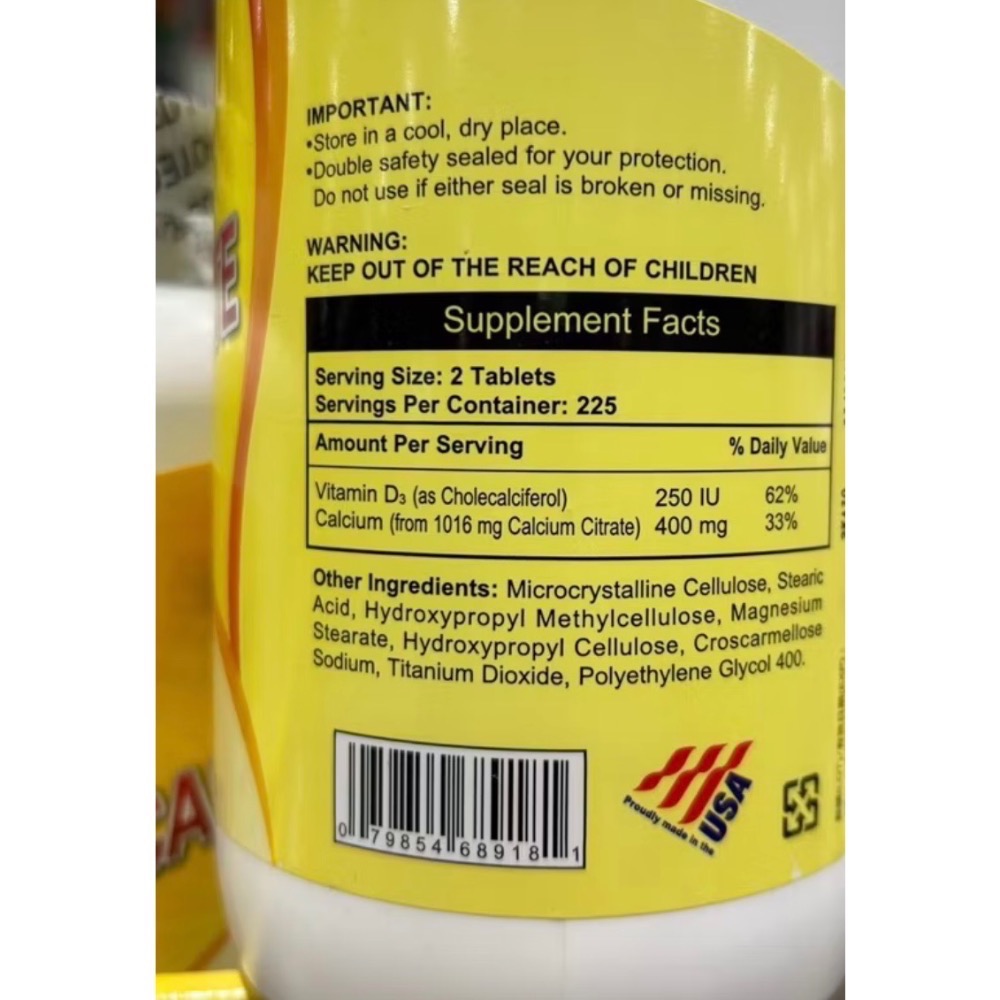 Costco好市多 National Vita 顧可飛 檸檬酸鈣錠 450錠  calcium citrate-細節圖4