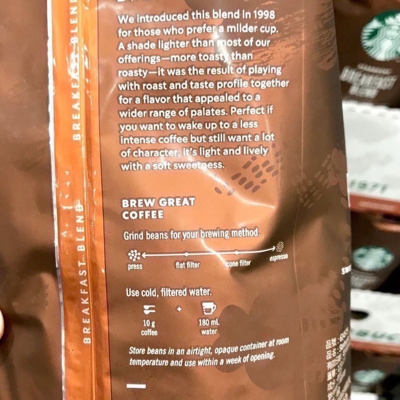 Costco好市多 Starbucks星巴克☕️早餐綜合咖啡豆 1.13kg coffee bean breakfast-細節圖3