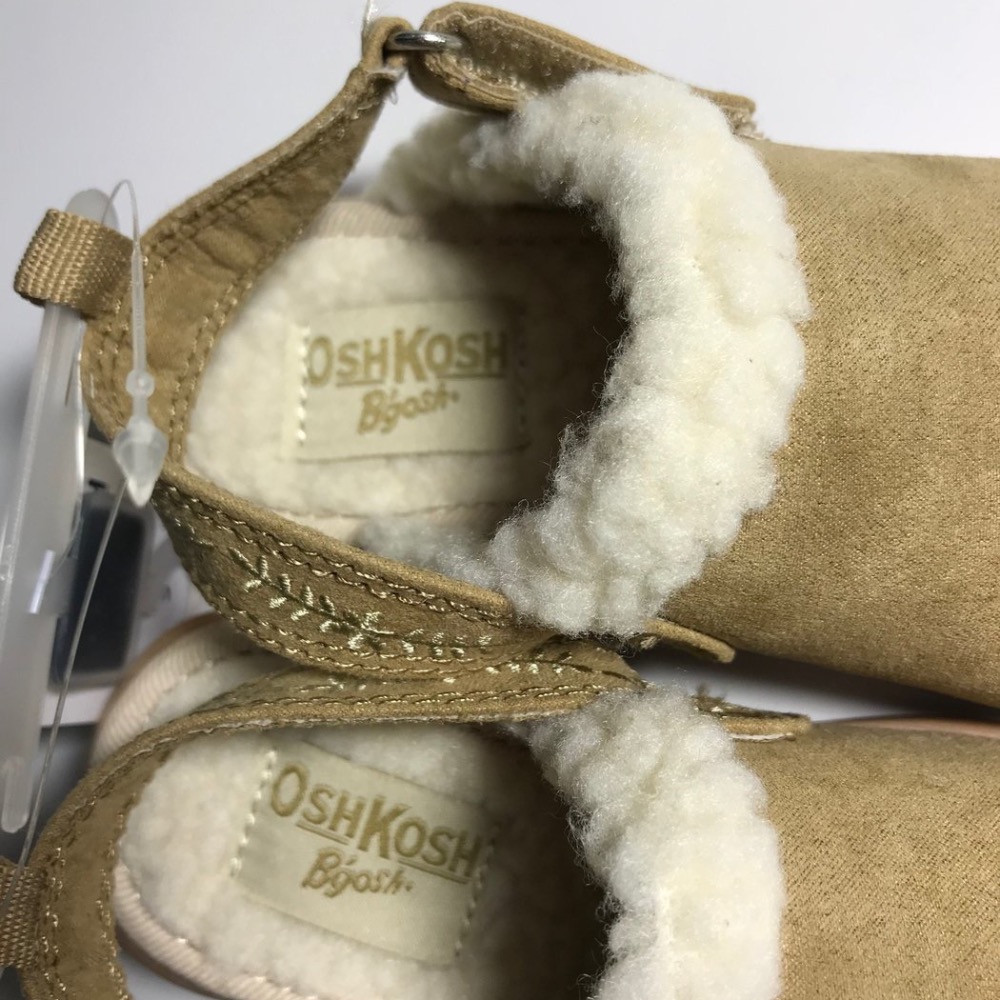全新正品現貨OshKosh淺褐色雪帕絨保暖輕便鞋拖鞋涼鞋 9號-細節圖2
