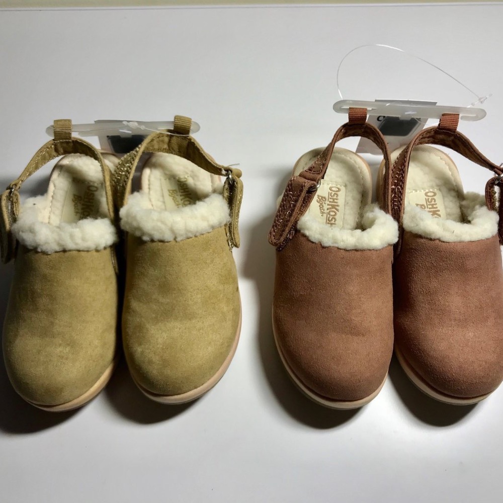 全新正品現貨OshKosh淺褐色雪帕絨保暖輕便鞋拖鞋涼鞋 9號-細節圖5