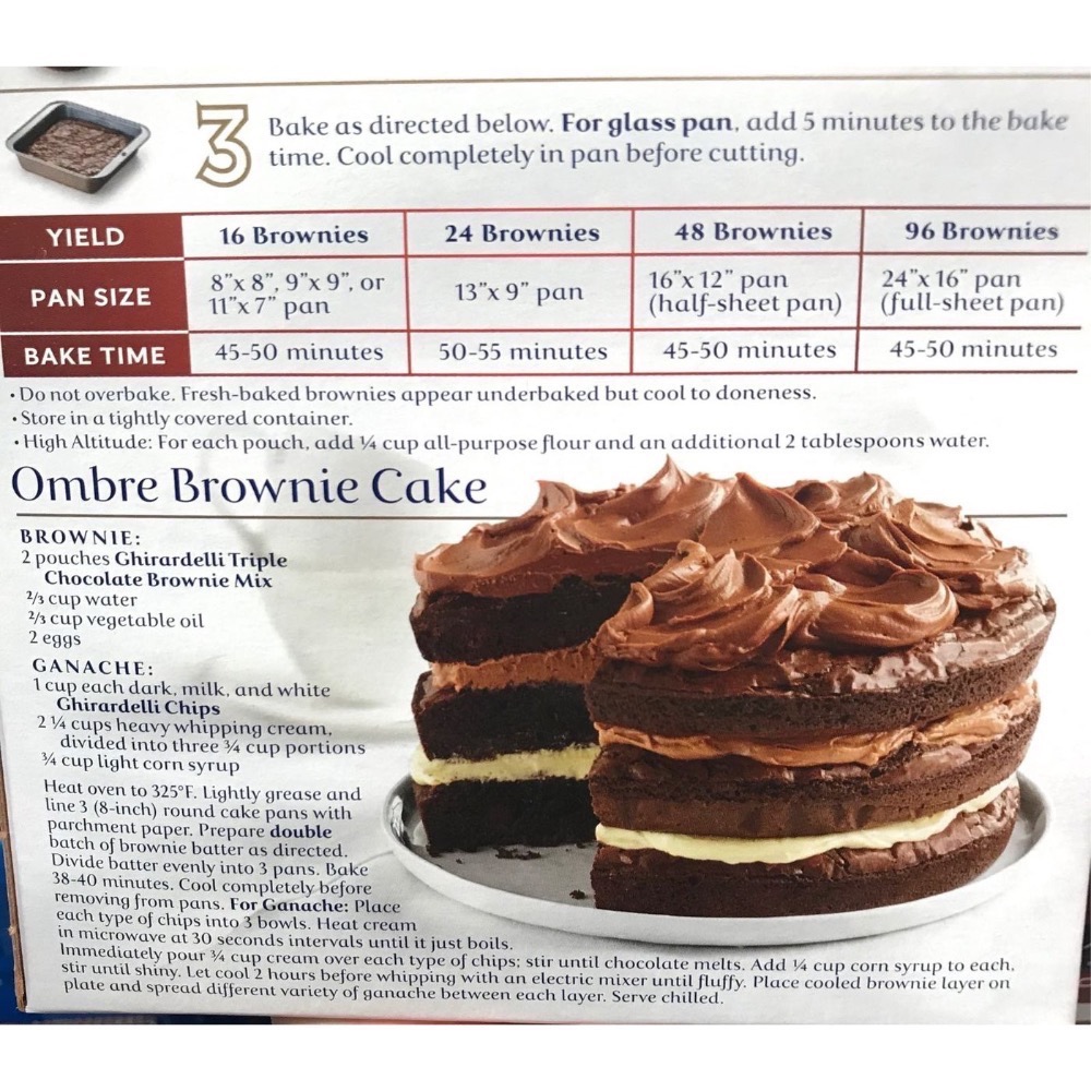 Costco好市多 GHIRARDELLI 巧克力布朗尼預拌粉 3.4kg  鷹牌 brownie mix-細節圖5