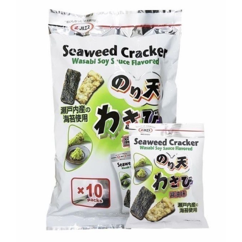 Costco好市多 Maruesu 芥末醬油海苔天婦羅 24公克 x10包 wasabi seaweed cracker