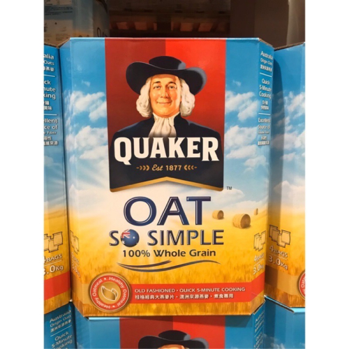 Costco好市多 QUAKER 桂格經典大燕麥片 3kg whole oats