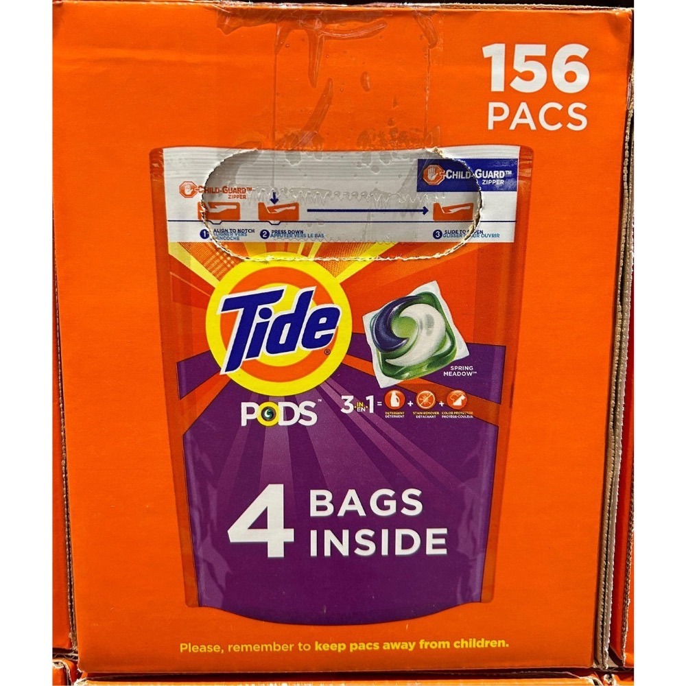 Costco好市多 TIDE 汰漬洗衣膠囊 春天草地香 39顆x4袋入 共156顆-細節圖7