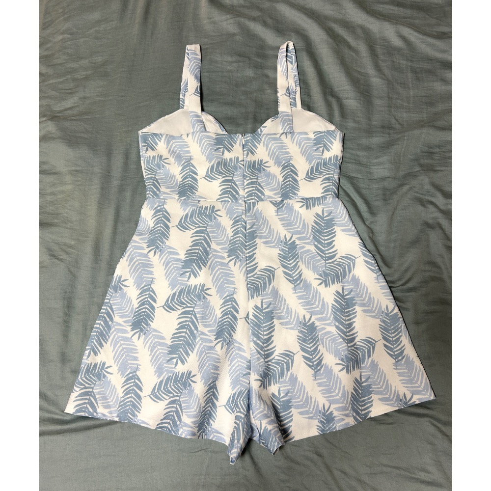 清涼白藍連身褲洋裝 藍白 連身褲-細節圖2