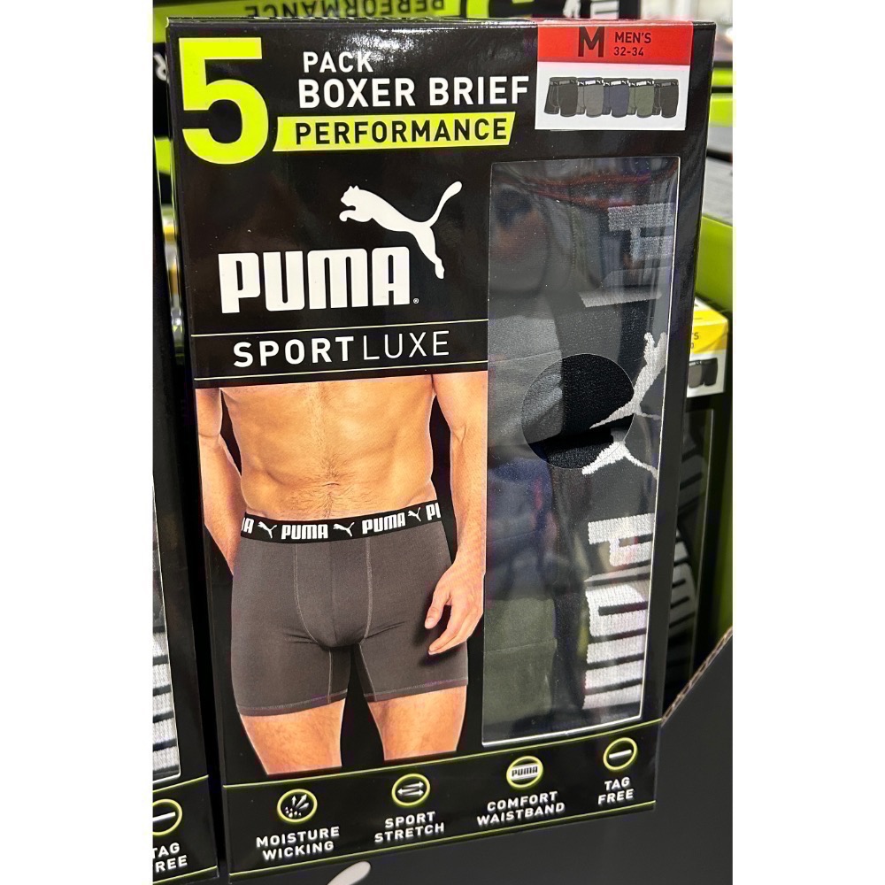 Costco好市多 PUMA 男內褲五入組 美國尺寸 S～XL 內褲 stretch boxer brief-規格圖7