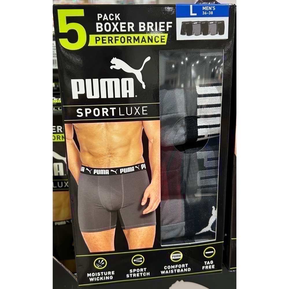 Costco好市多 PUMA 男內褲五入組 美國尺寸 S～XL 內褲 stretch boxer brief-規格圖7