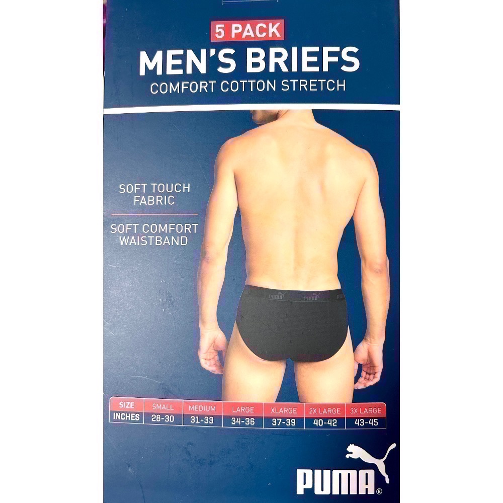 Costco好市多🩲Puma 男內褲5入組 美國尺寸（US) S~XL 三角褲 everyday brief-細節圖11