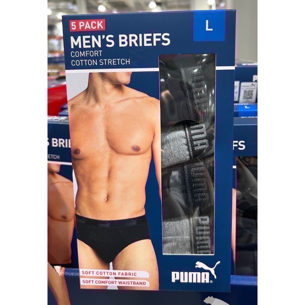 Costco好市多🩲Puma 男內褲5入組 美國尺寸（US) S~XL 三角褲 everyday brief-規格圖11