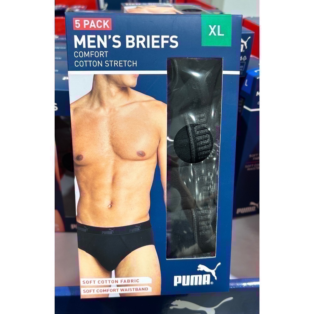 Costco好市多🩲Puma 男內褲5入組 美國尺寸（US) S~XL 三角褲 everyday brief-規格圖11