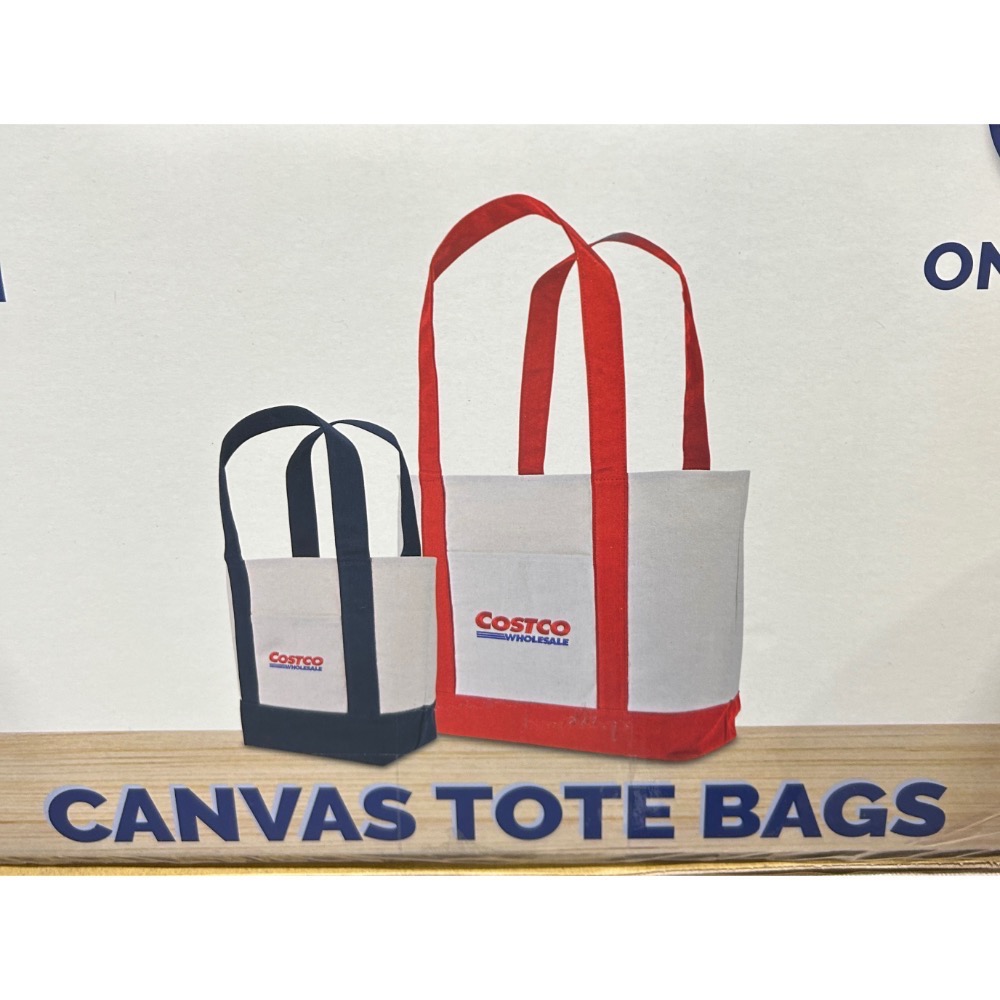 Costco好市多 棉質購物袋 大袋+小袋/組 keepcool logo canvas tote bag-規格圖7