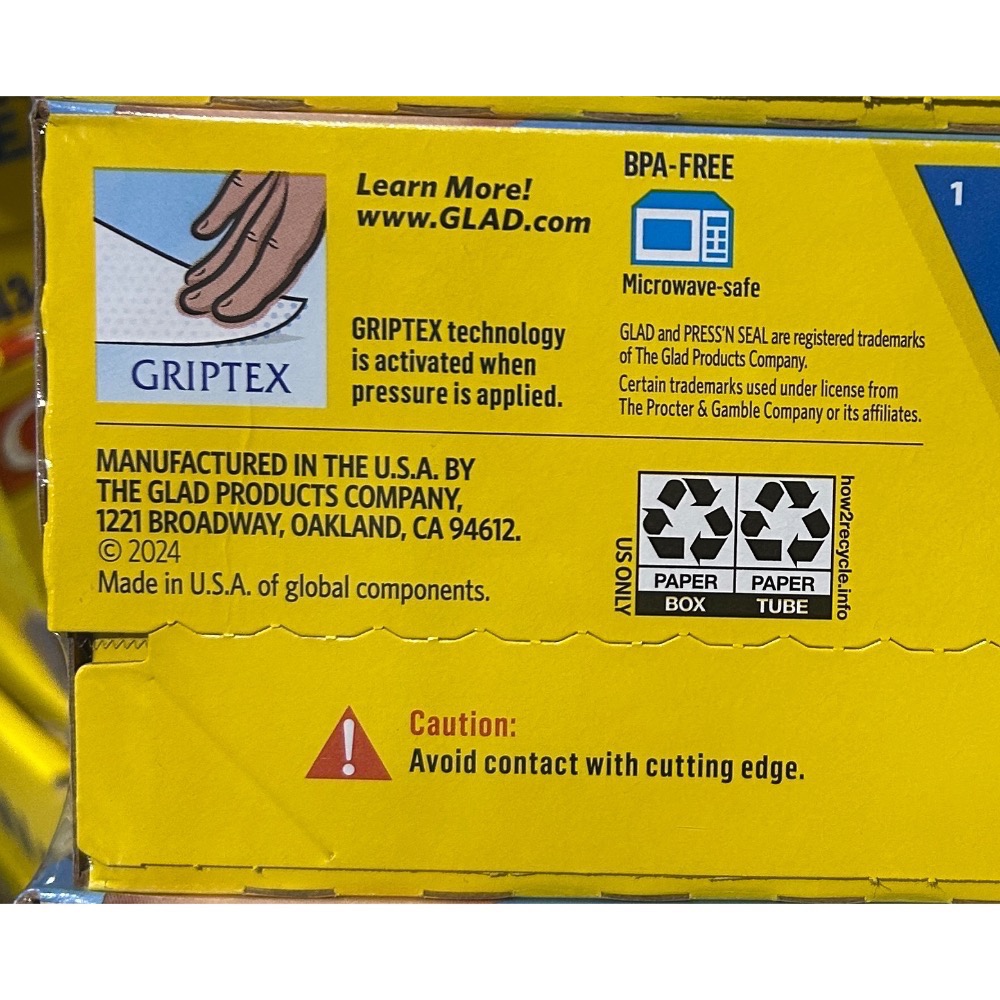 Costco好市多 超好用👍Glad Press’n Seal 強力保鮮膜 3入 （每捲43m x 30cm)-細節圖6