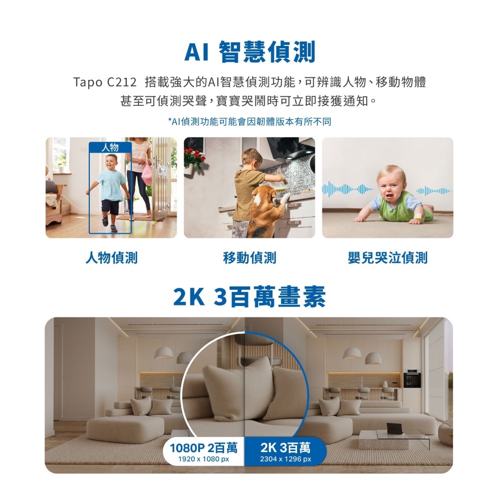 Costco好市多 TP-Link 旋轉式 WI-FI 攝影機 C212 Wi-Fi Camera 監視器-細節圖10
