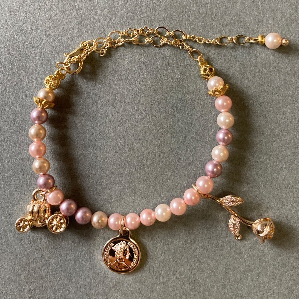 英倫風粉珍珠手鍊-細節圖3