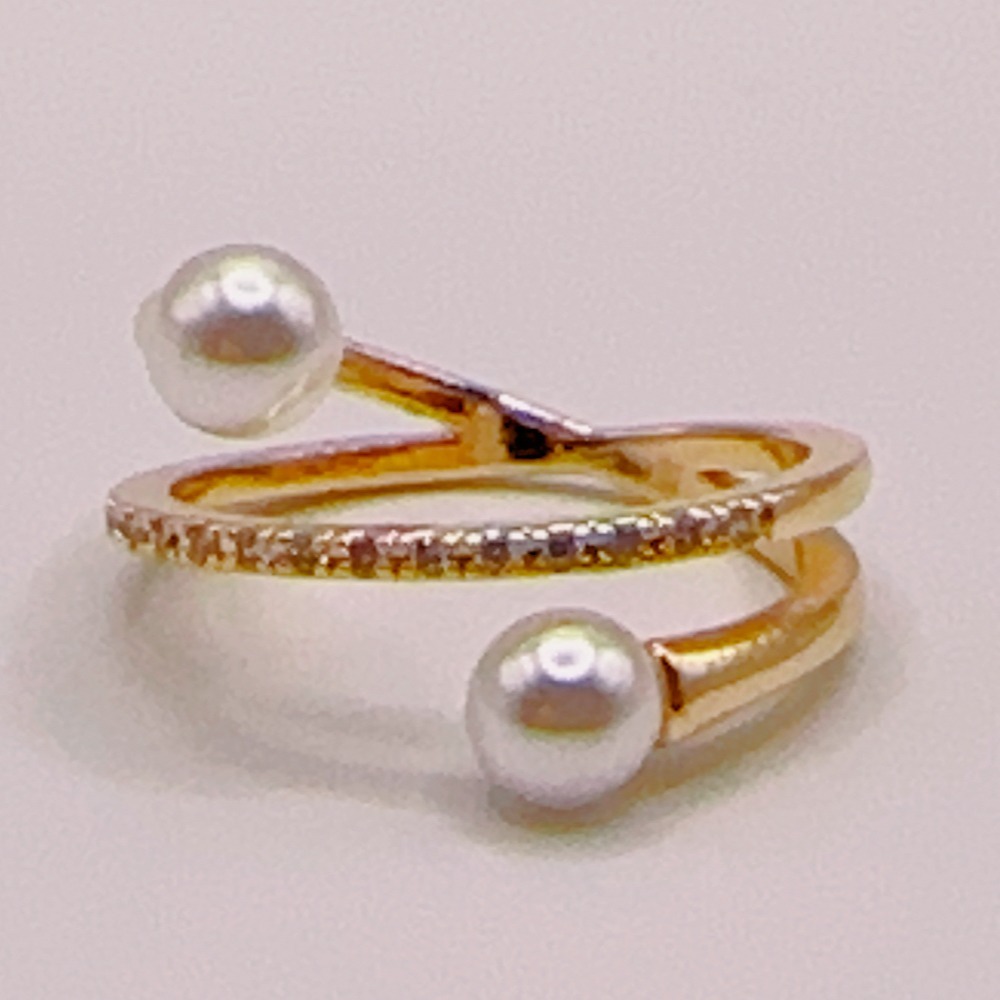 簡約個性雙珍珠戒指-細節圖4