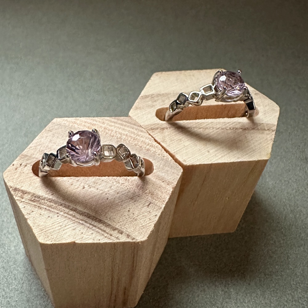 紫鋰石精緻經典戒指-細節圖6
