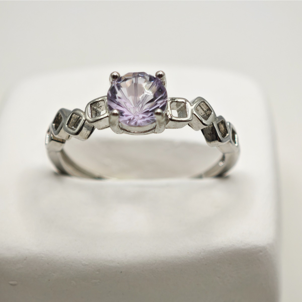 紫鋰石精緻經典戒指-細節圖2