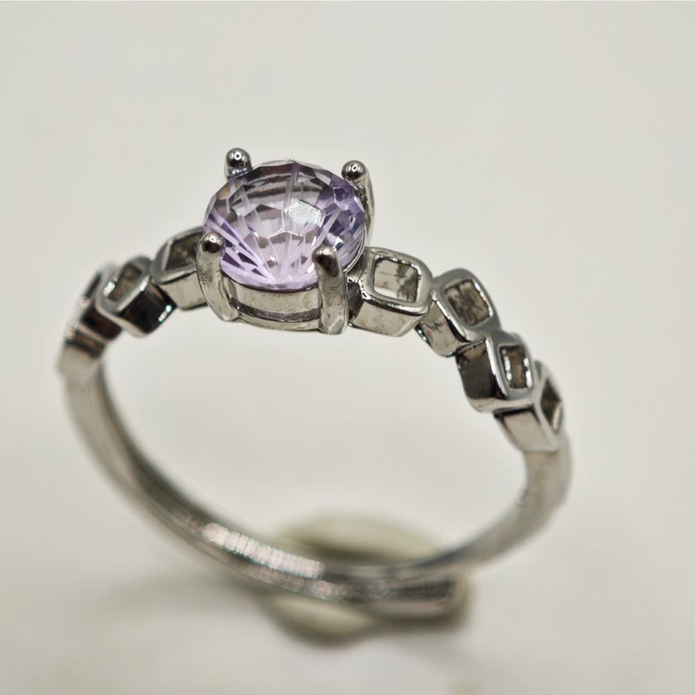 紫鋰石精緻經典戒指-細節圖3