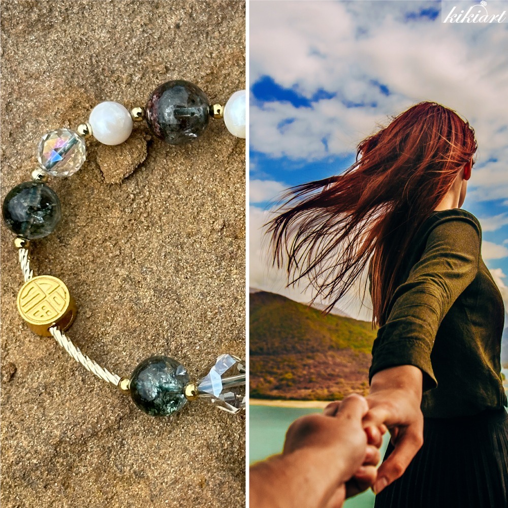 串福綠幽靈水晶手鍊-細節圖2