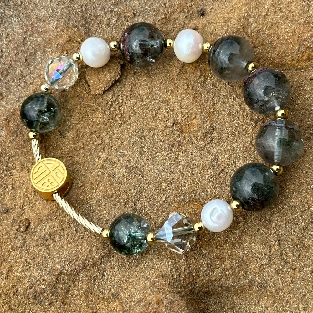 串福綠幽靈水晶手鍊-細節圖4