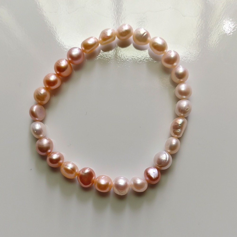 天然淡水隨型珍珠手鍊-細節圖3