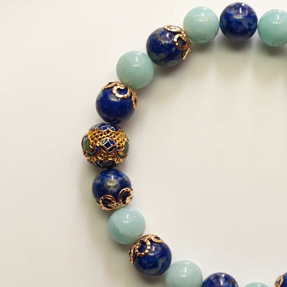 景泰藍青金石天河石手鍊-細節圖2