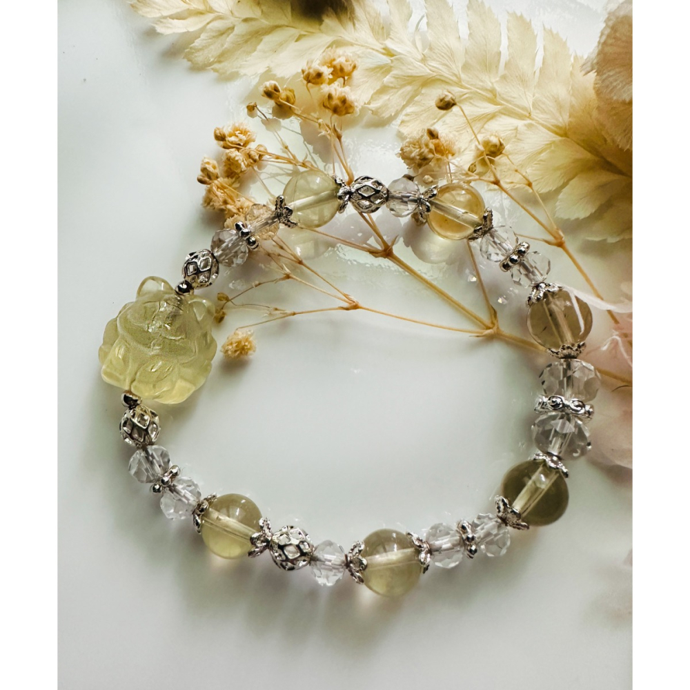 九尾狐開運招財黃水晶水晶手鍊-細節圖2