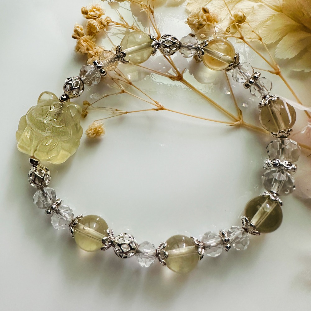 九尾狐開運招財黃水晶水晶手鍊-細節圖3