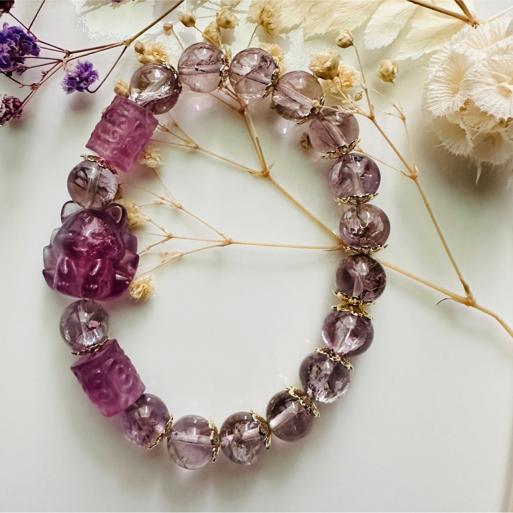 九尾狐貴人緣紫瑩石紫水晶手鍊-細節圖2