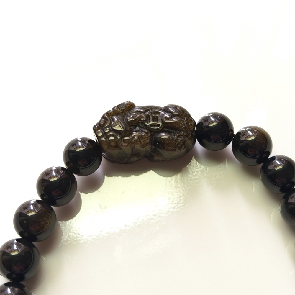 黑曜石貔貅開運水晶手鍊-細節圖2