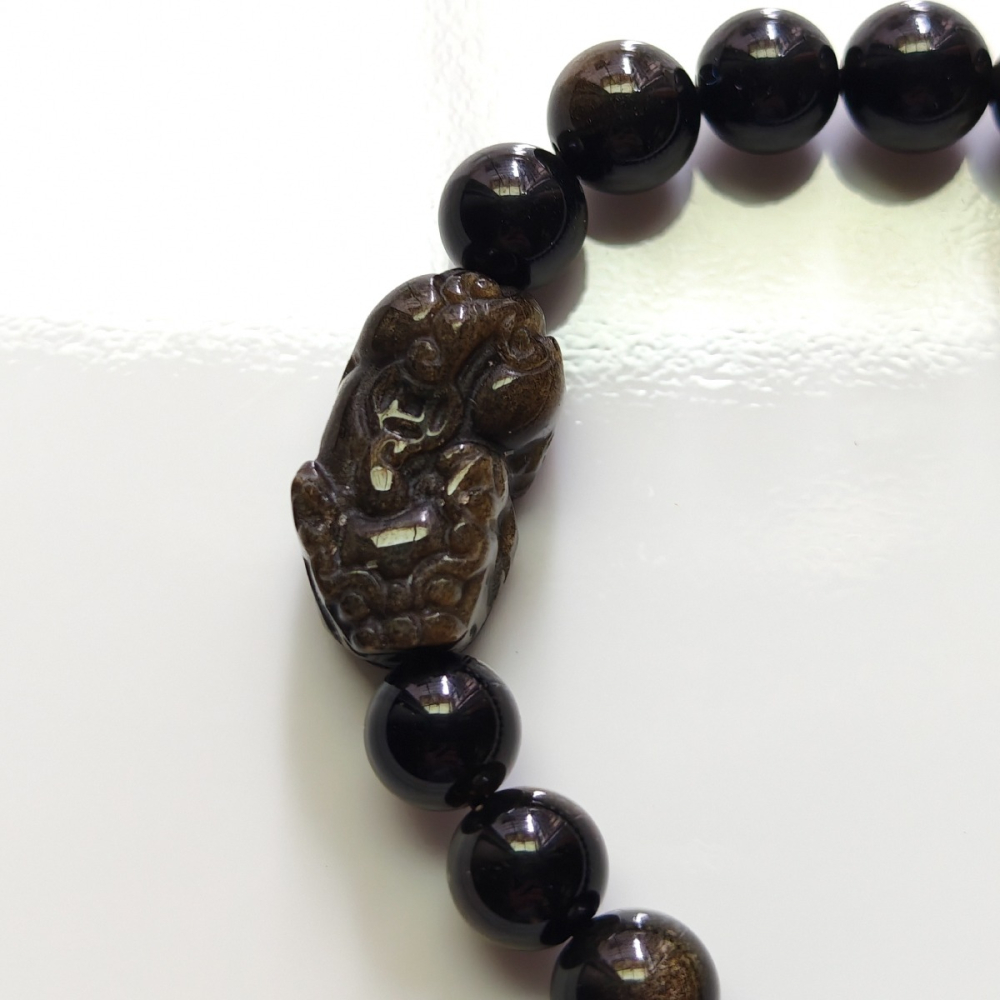 黑曜石貔貅開運水晶手鍊-細節圖3