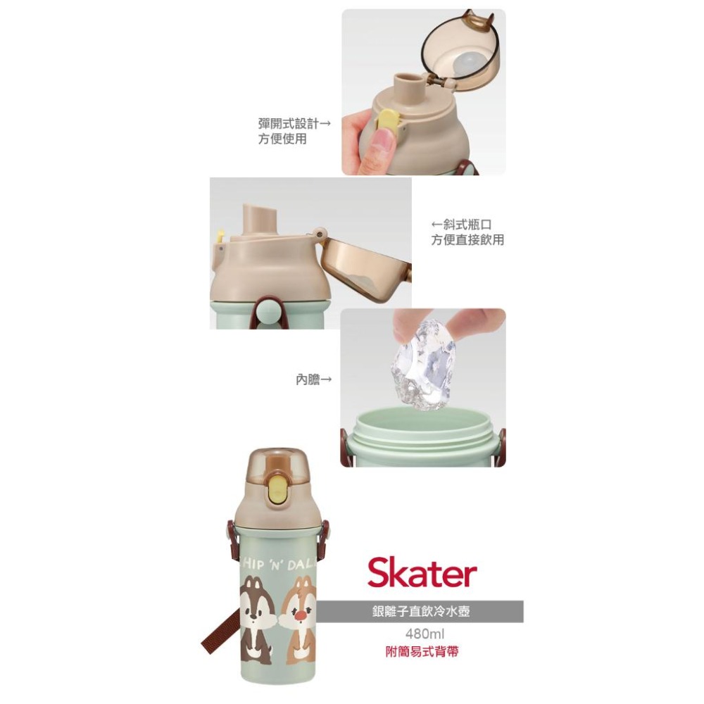 【2023新款】 日本製造 Skater銀離子直飲水壺(480ml) ◆升級添加銀離子-細節圖9