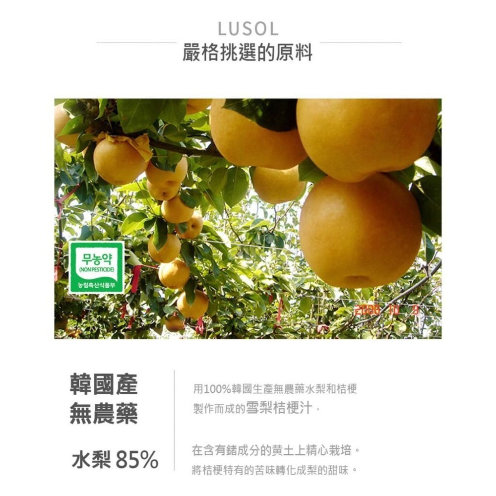 韓國 LUSOL 嬰幼兒雪梨桔梗汁 100ml/6M+可稀釋/寶寶飲品/-細節圖5
