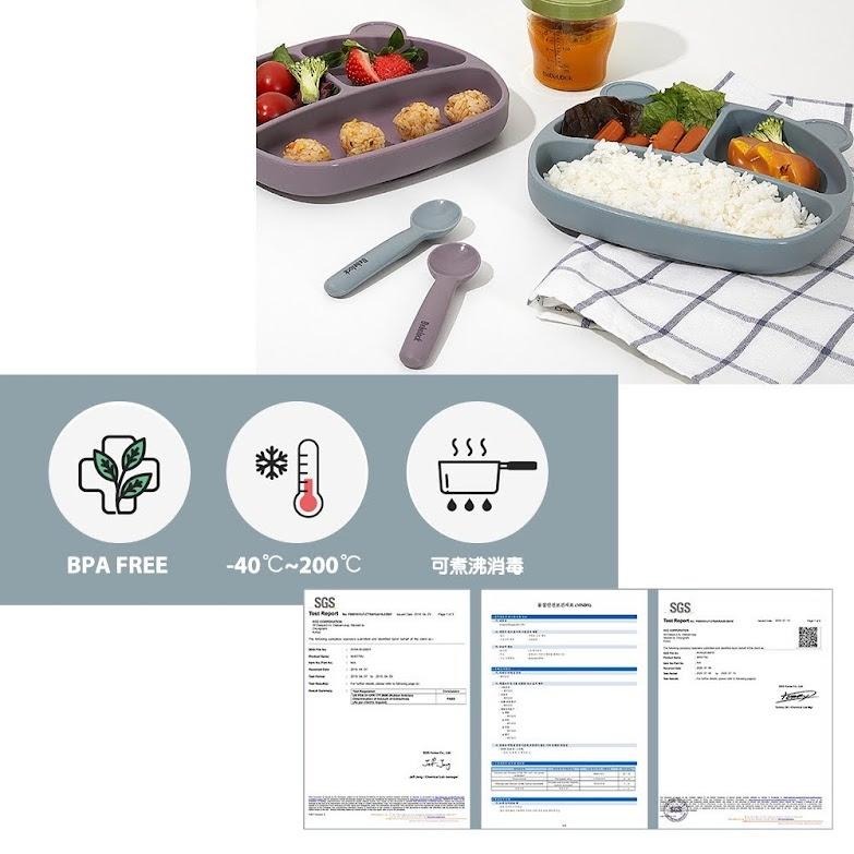 BeBeLock 韓國吸附型重磅餐盤/ 吸盤碗(附蓋)200ml/離乳餵食軟湯匙(附盒)-細節圖6
