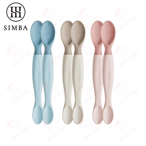 新品上市 Simba 小獅王辛巴 美味軟質湯匙2入-晨藍/栗粉/杏茶