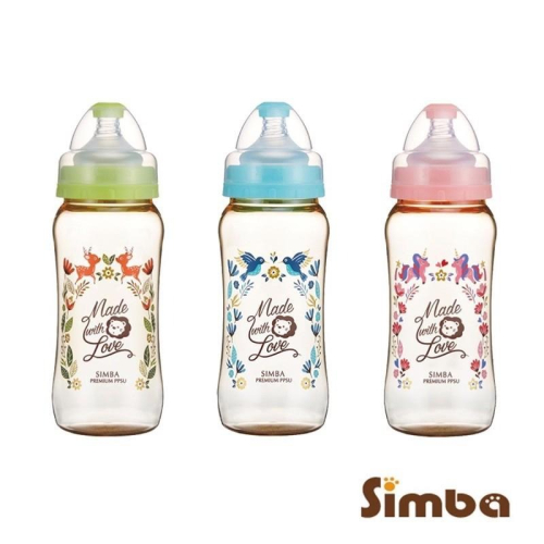 Simba 小獅王辛巴 桃樂絲PPSU寬口葫蘆大奶瓶360ml/果綠/天藍/粉色