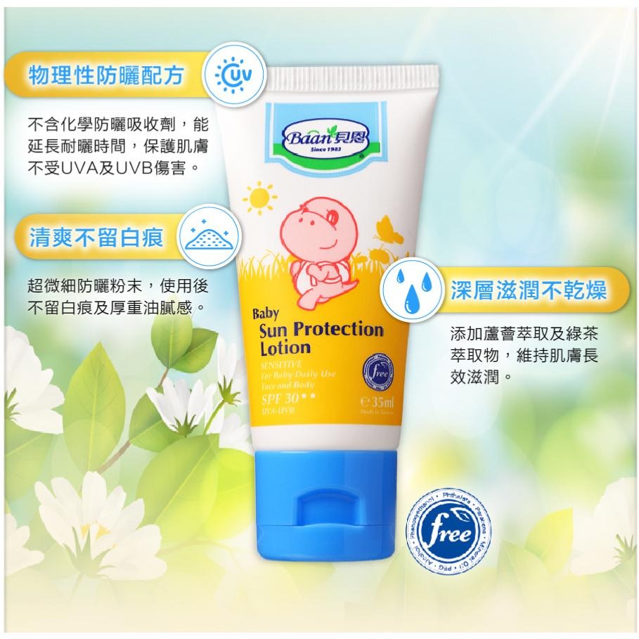 BAAN 貝恩 嬰兒防曬乳液 SPF30★★（35ml） 保護肌膚不被太陽公公曬傷 !-細節圖6