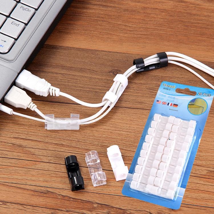 電線整理夾扣 固定夾 固定座 簡單好整理 不占空間 透明款-細節圖3