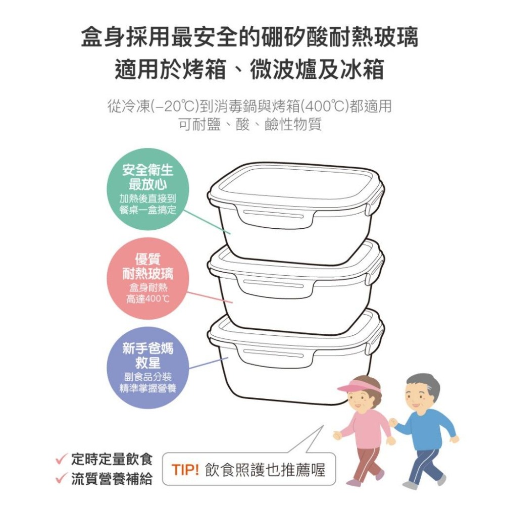 Lock&Lock 樂扣樂扣 二代耐熱玻璃保鮮盒 圓形-130ML / 方形-160ML(3入組) /副食品分裝盒-細節圖7