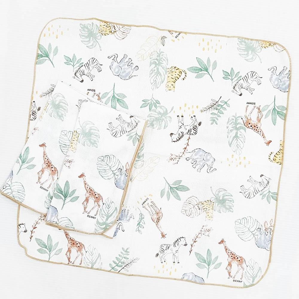 BENNY 奇幻雨林紗布系列 肚圍/手帕/澡巾/手套 台灣製造-細節圖3