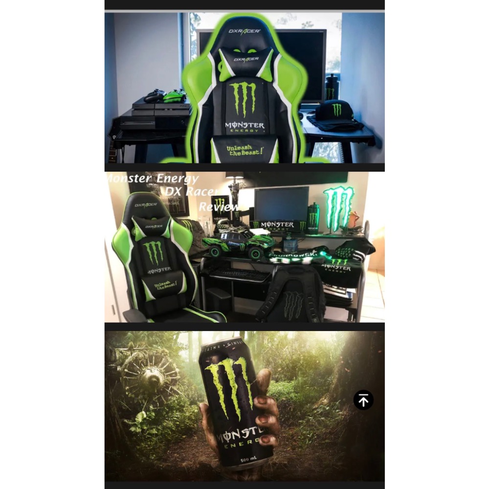 DXRACER 怪獸能量電競椅 跨界聯名 極限電競 賽車椅 Monster Energy 市面上已經斷貨 值得收藏-細節圖5