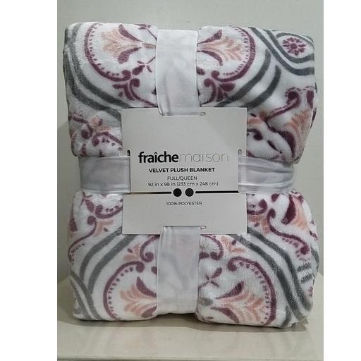 【築夢花世界】-COSTCO 好市多代購 Fraiche Maison 柔暖印花毯 233公分 X 248公分-細節圖3