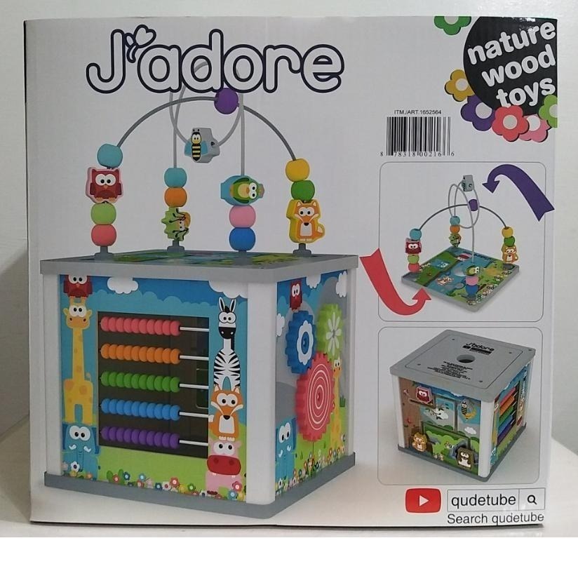 【築夢花世界】-COSTCO 好市多代購 J’adore 動物園多功能木製益智遊戲盒-細節圖2