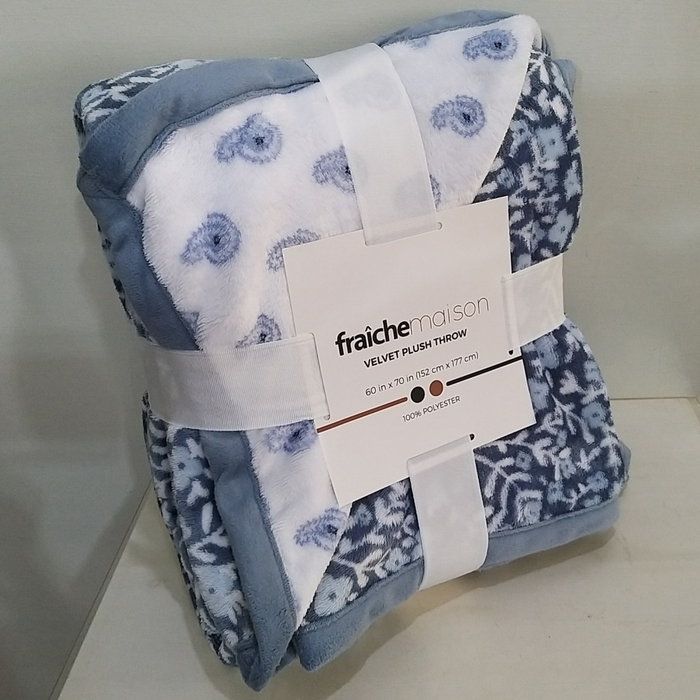 【築夢花世界】-COSTCO 好市多代購 Fraiche Maison 印花舒適毯 152X 177公分 緹花舒適毛毯-規格圖4