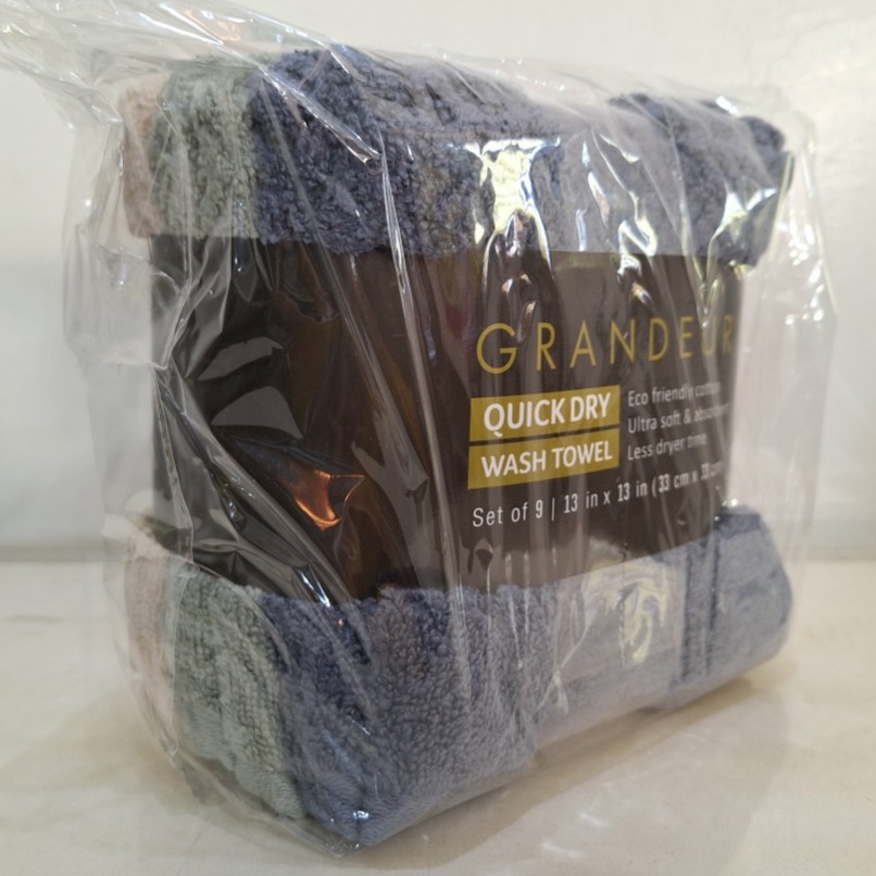 【築夢花世界】-COSTCO 好市多代購 Grandeur 快乾方巾九入組 33 X 33公分-規格圖5