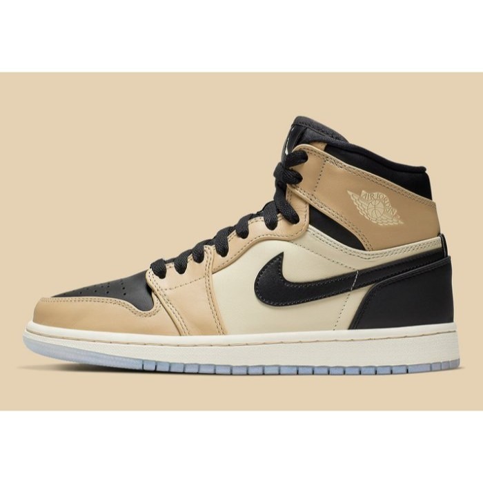 《Value》Air Jordan 1 Mid  Mushroom 黑色 卡其 珍珠奶茶 籃球鞋 AH7389-003-細節圖3