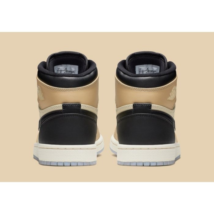 《Value》Air Jordan 1 Mid  Mushroom 黑色 卡其 珍珠奶茶 籃球鞋 AH7389-003-細節圖4